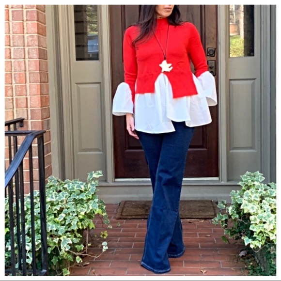 ✨LAST ONE ✨PARIS✨Red Stunning shirted sweater - Picture 5 of 8